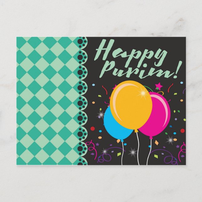 Postal Feliz Purim (פּ וּ י ם) (Anverso)