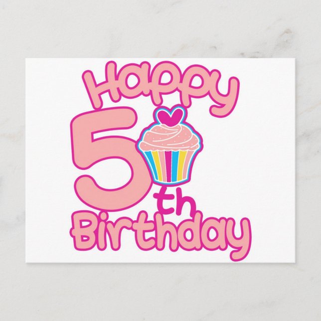 Postal ¡Feliz quinto cumpleaños! (Anverso)