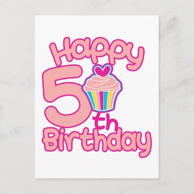 Postal ¡Feliz quinto cumpleaños! (Anverso)