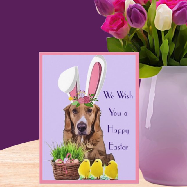 Postal Felíz recuperador de oro de Pascua con chicles y h (Subido por el creador)