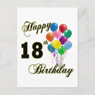 Postal Feliz regalo de cumpleaños número 18