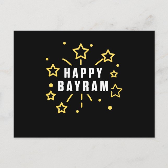 Postal Feliz regalo de Dios a la mezquita de Bayram Islam (Anverso)