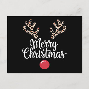 Postal Feliz Regalo familiar de Navidades de renos navide