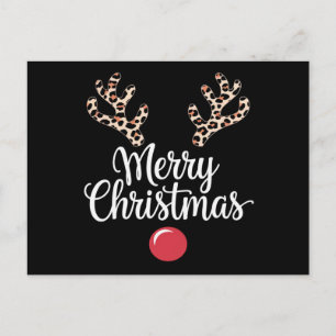 Postal Feliz Regalo familiar de Navidades de renos navide