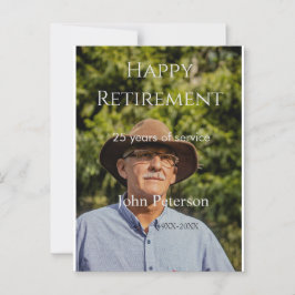 Postal Feliz retiro foto nombre años de servicio