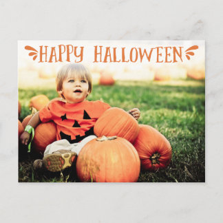 Postal Feliz saludo de fotos personalizado de Halloween