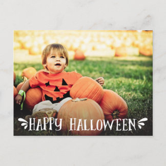 Postal Feliz saludo de fotos personalizado de Halloween