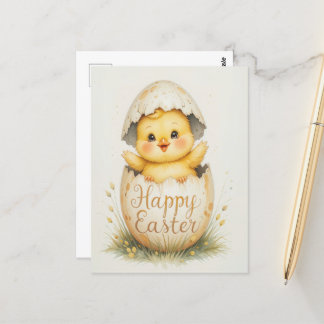 Postal Feliz saludo de Pascua de Chick Cute