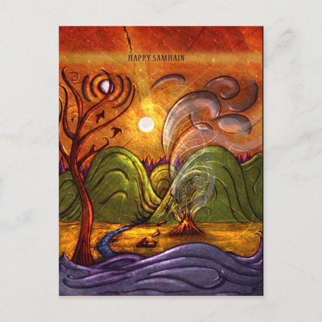 postal 'Feliz Samhain' (Anverso)