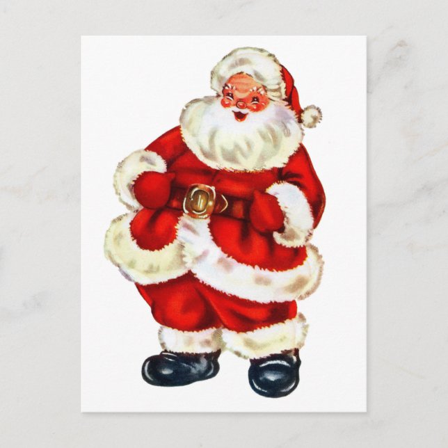 Postal Feliz Santa Claus, fiesta de época (Anverso)