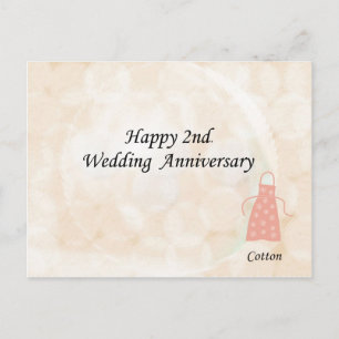 Postal Feliz segundo. Aniversario boda