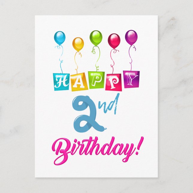 Postal Feliz segundo cumpleaños (Anverso)