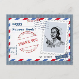 Postal Feliz Semana de las Enfermeras. Enfermero retro