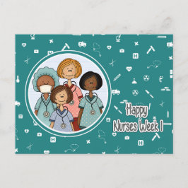 Postal Feliz Semana de las Enfermeras. Grupo de Enfermera