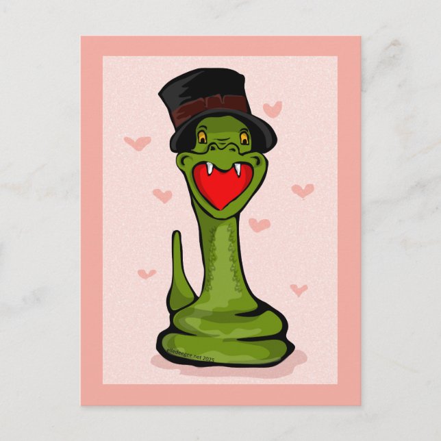 Postal Feliz Serpiente del Día de San Valentín (Anverso)
