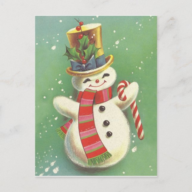 Postal Feliz Snowman (Anverso)