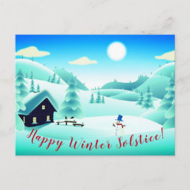Postal ¡Feliz solsticio de invierno! Snowman Scenery Pers