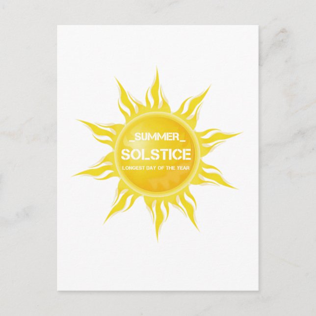 Postal Feliz solsticio de verano el día más largo del año (Anverso)