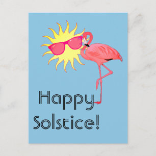 Postal Feliz Solsticio Flamenco y Cara del Sol
