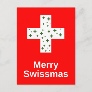 Postal ¡Feliz Swissmas! Navidades suizos y alegría navide