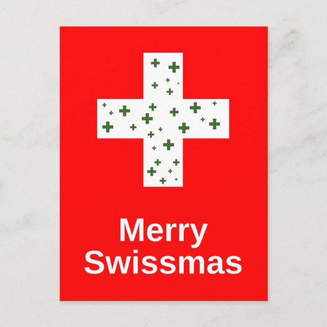 Postal ¡Feliz Swissmas! Navidades suizos y alegría navide (Anverso)