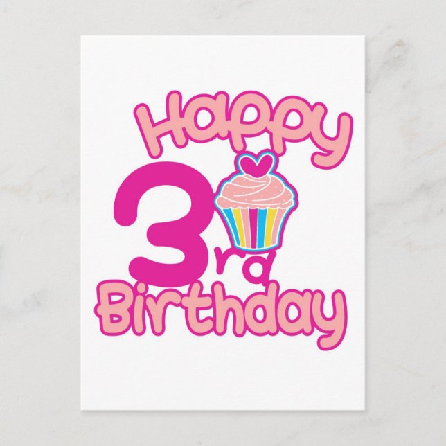 Postal ¡Feliz tercer cumpleaños! (Anverso)