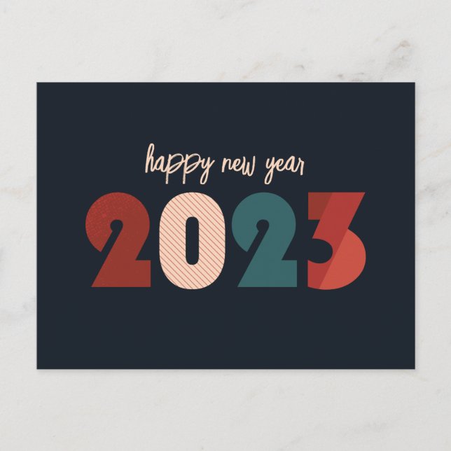 Postal Feliz texto del año nuevo 2023 (Anverso)