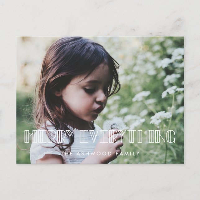 Postal Feliz todo Art Decco foto de vacaciones (Anverso)