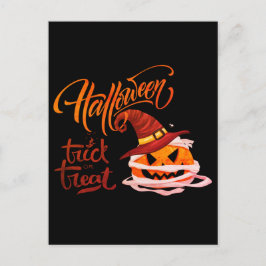 Postal Feliz truco de Halloween o calabaza de tratas