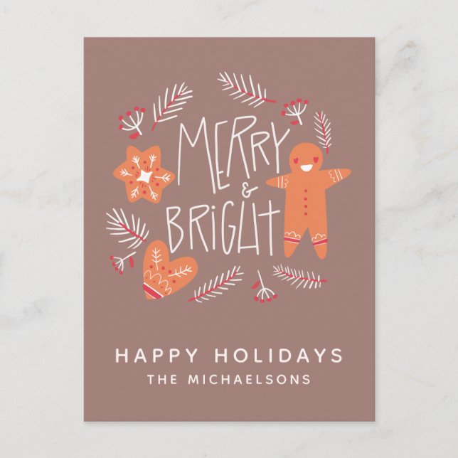 Postal Feliz y brillante | Felices Fiestas (Anverso)