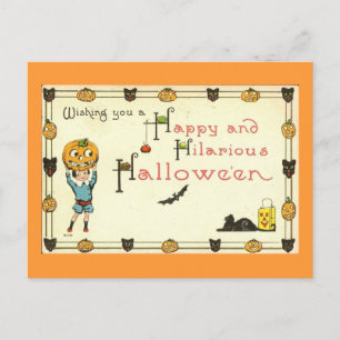 Postal Feliz y divertida cosecha de Halloween
