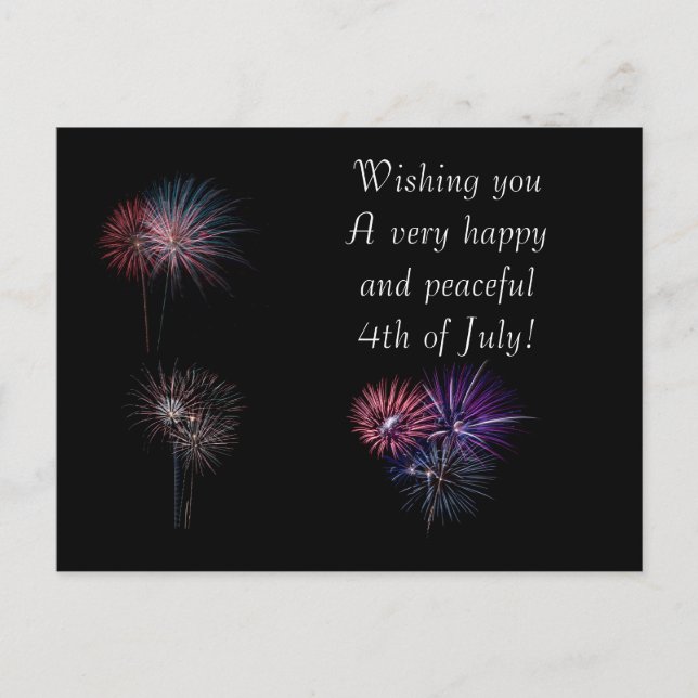 Postal Feliz y pacífico 4 de julio (Anverso)