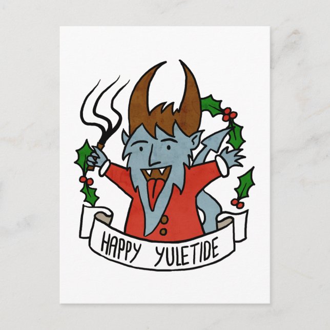 Postal Feliz Yuletide Krampus (Anverso)