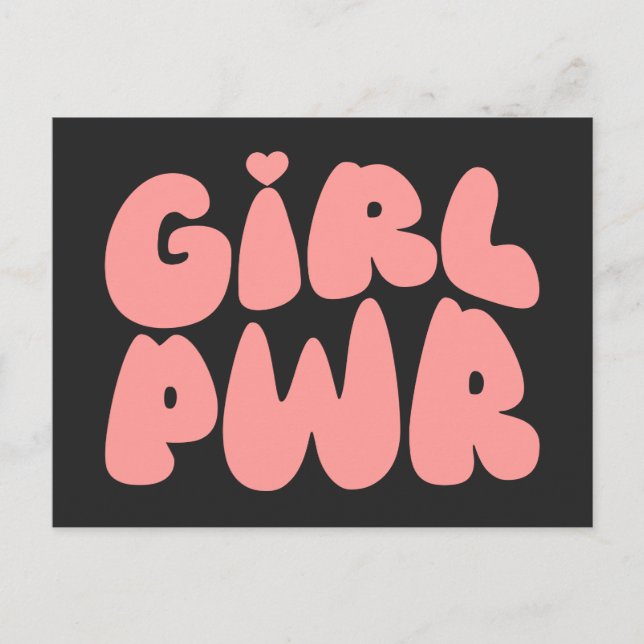 Postal Feminista del poder chica (Anverso)