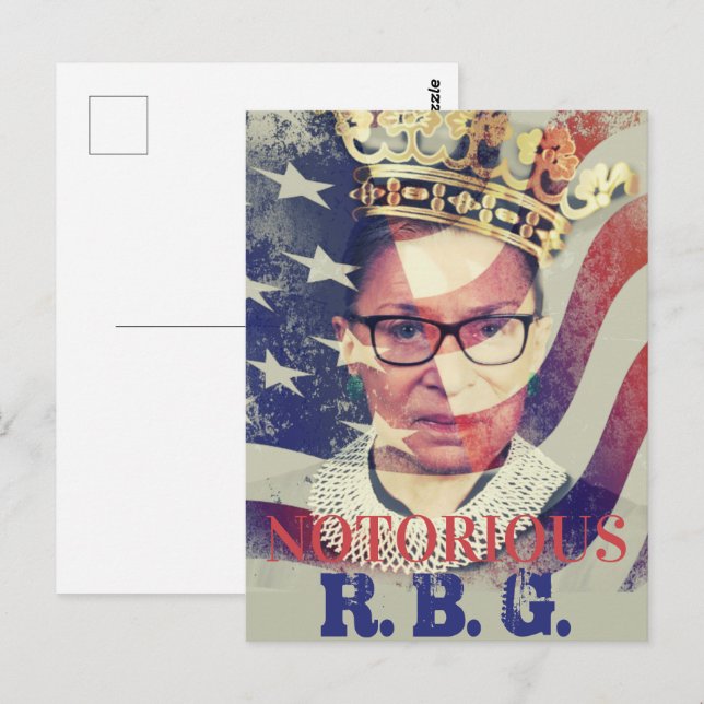 Postal Feminista liberal RGB Ruth Bader Ginsburg (Anverso / Reverso)