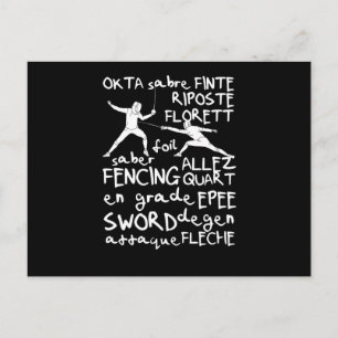 Postal Fencing terms training fencer team foil