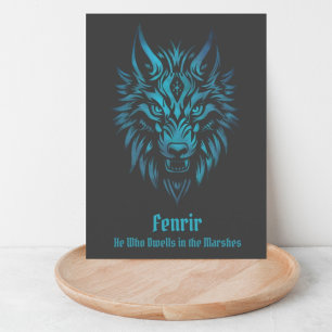 Postal Fenir Fenris nordic Wolf face blue