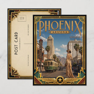 Postal Fénix Arizona Arte Deco Vintage Edad de Oro