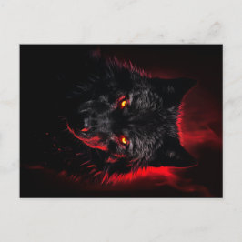 Postal Fenrir - Lobo negro con ojos rojos