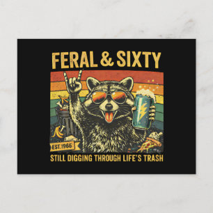 Postal Feral y sesenta cumpleaños sarcástico sexagésimo