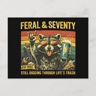 Postal Feral y setenta cumpleaños sarcástico septuagésimo