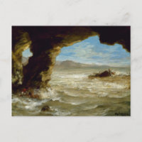Ferdinand Delacroix Vintage Shipwreck en la costa