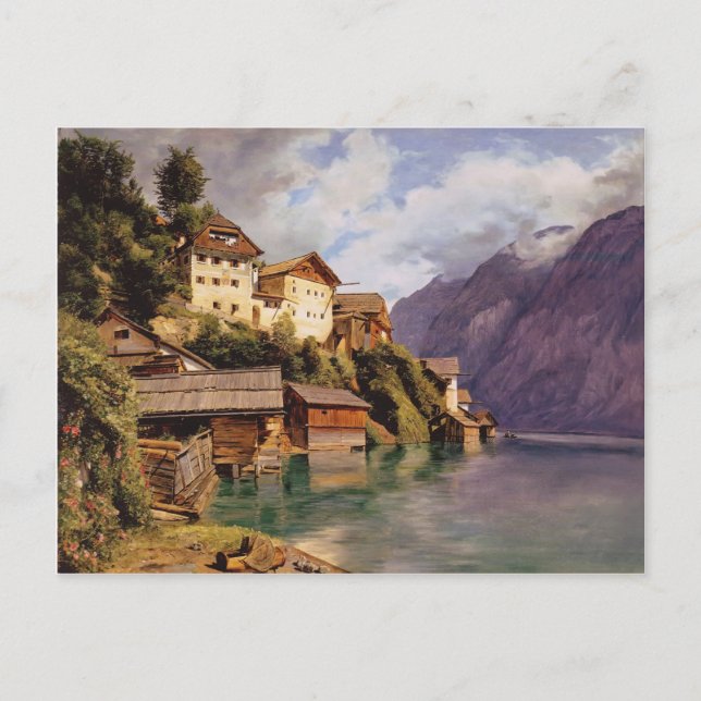 Postal Ferdinand Georg Waldmüller: Hallstatt (Anverso)