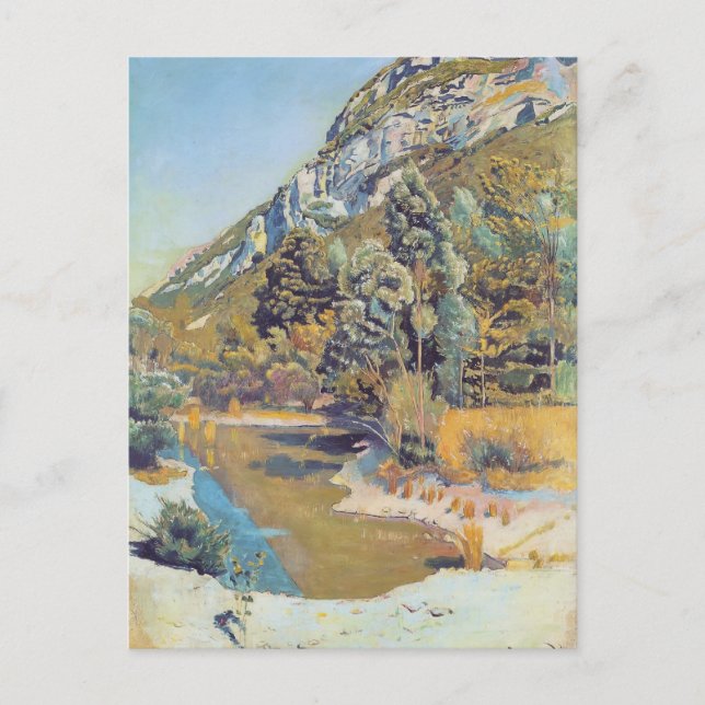 Postal Ferdinand Hodler- A los pies de Petit Saleve (Anverso)