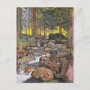 Postal Ferdinand Hodler- Bosque con un arroyo de montaña