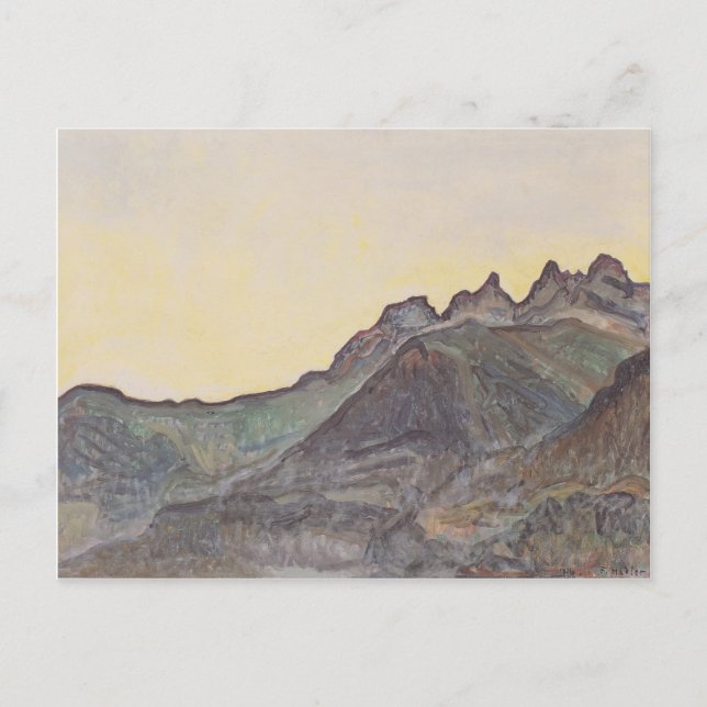 Postal Ferdinand Hodler-Dents du Midi (Anverso)