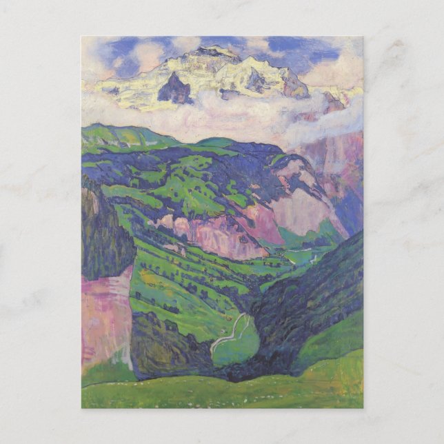 Postal Ferdinand Hodler- La Dama del Isenfluh (Anverso)