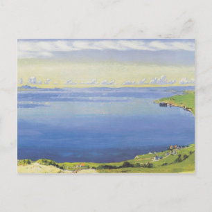 Postal Ferdinand Hodler- Lago Ginebra de Chexbres