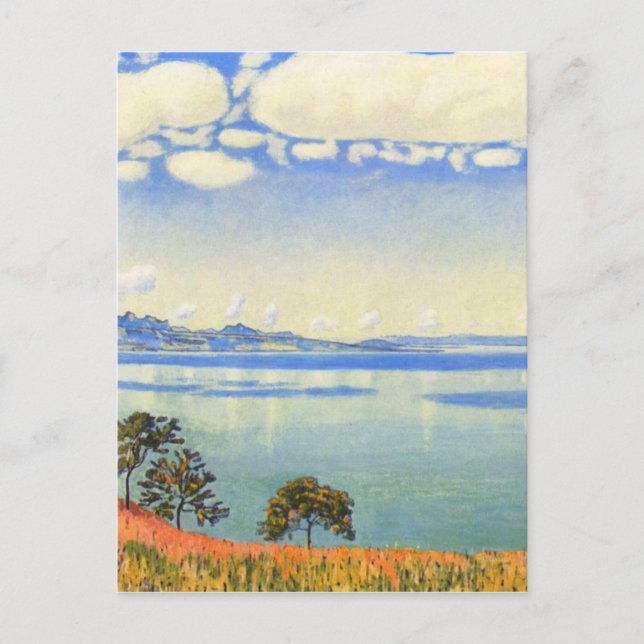 Postal Ferdinand Hodler - Lago Ginebra de Chexbres (Anverso)