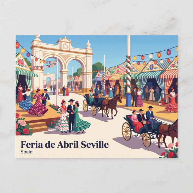 Postal Feria de Abril Sevilla España (Anverso)